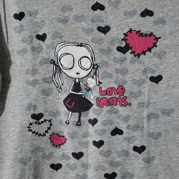 2000s Stupid Factory sleepwear graphic tee "Love hurts" in used condition - Picture 4 of 14